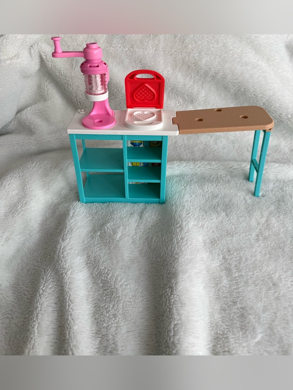 Mattel Doll Kitchen Counter with Pink Mixer,Waffle maker